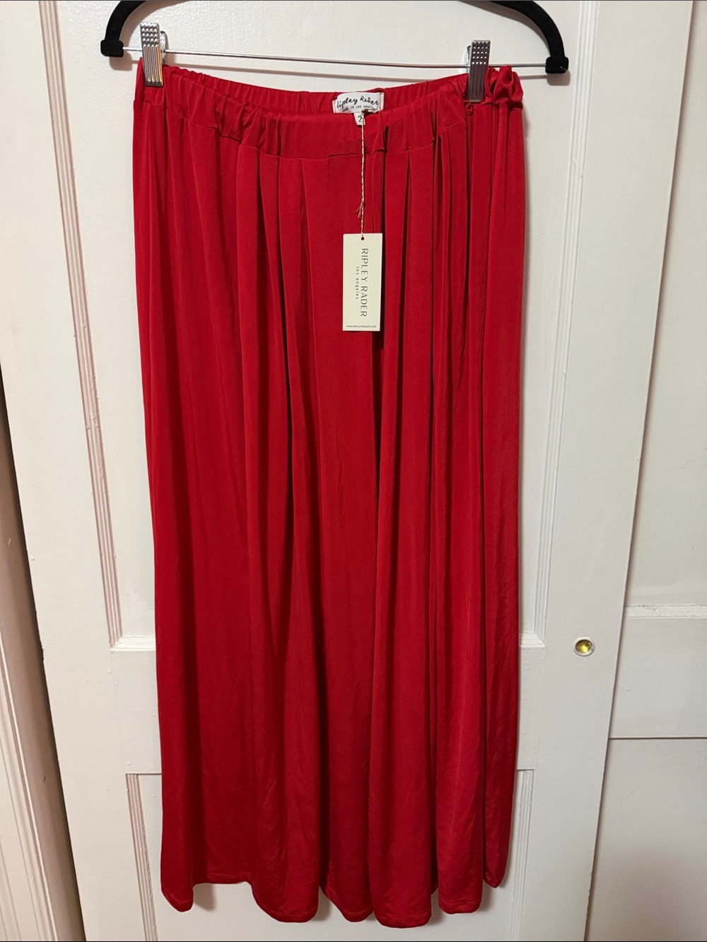 Ripley Rader Red Pleated Palazzo Pants